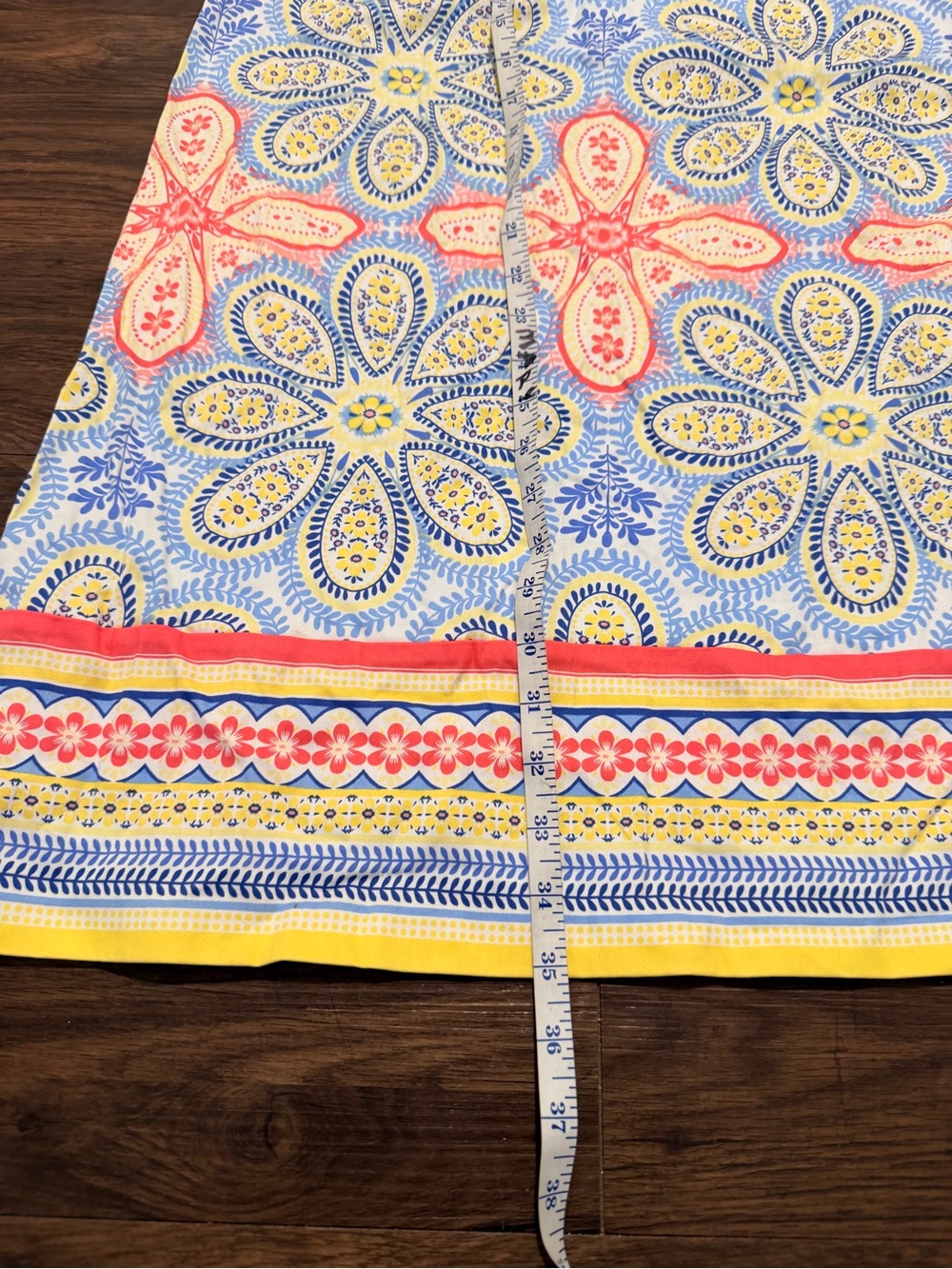 London Times Yellow and Blue Printed Dress - Picture 5 of 8